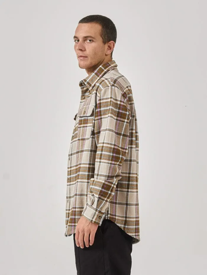 Mens Coat Of Twill Flannel Shirt Sandstone Thrills Shirts