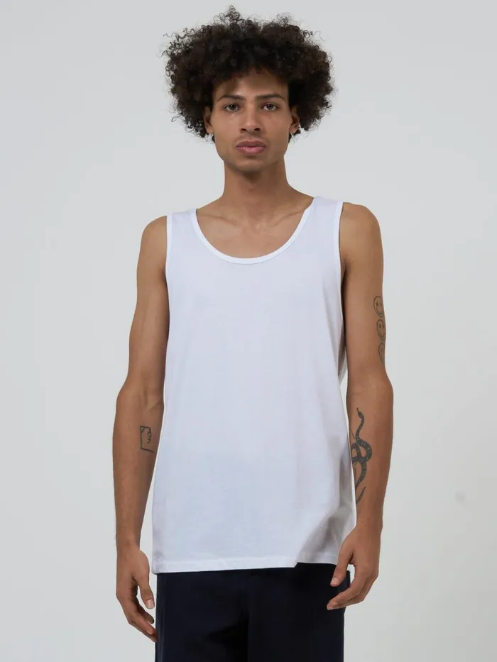 Mens Endless Merch Fit Tank White Thrills Tees and Tank Tops