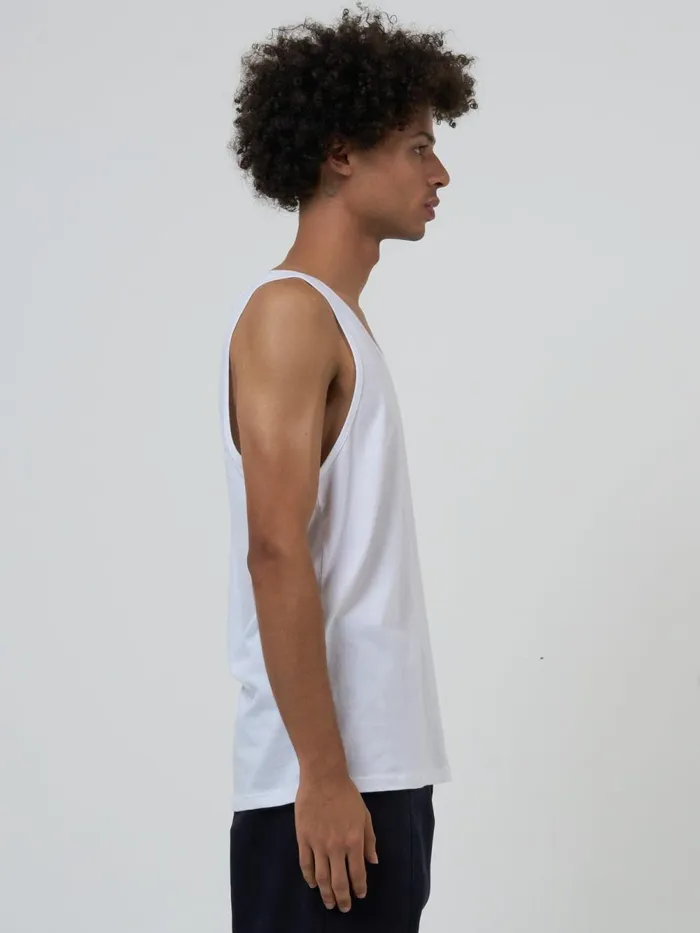 Mens Endless Merch Fit Tank White Thrills Tees and Tank Tops