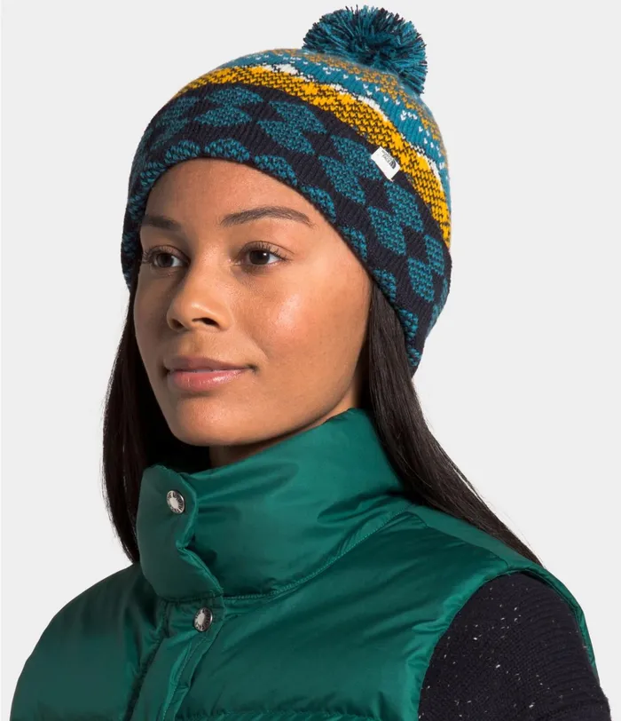 Mens Fair Isle Beanie Mallard Blue The North Face Beanies and Scarves