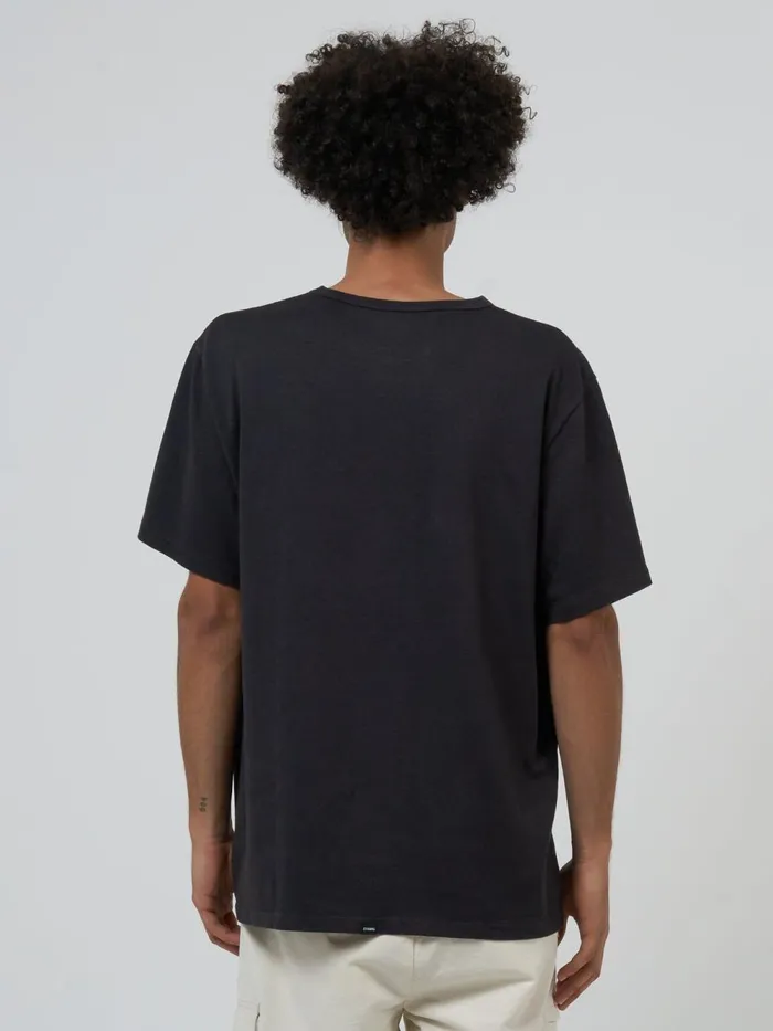 Mens Hemp Higher Ground Merch Fit Tee Washed Black Thrills Tees and Tank Tops