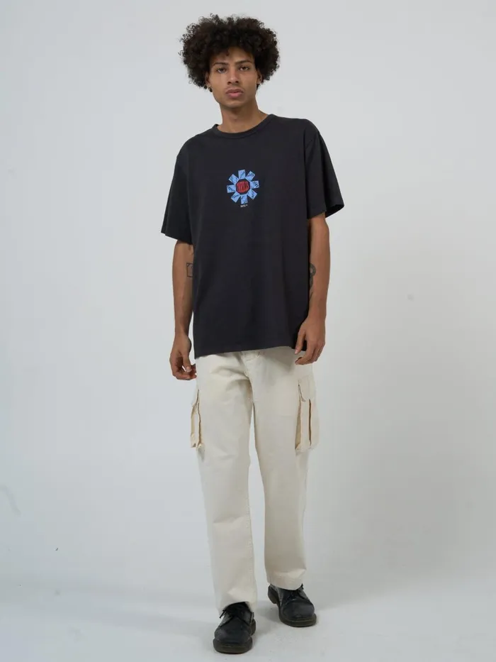 Mens Hemp Higher Ground Merch Fit Tee Washed Black Thrills Tees and Tank Tops