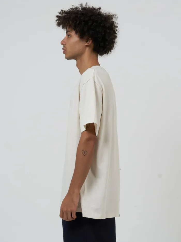 Mens Hemp Vibrations Merch Fit Tee Unbleached Thrills Tees and Tank Tops