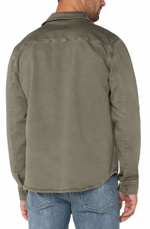 Mens Jackets and Blazers Liverpool Los Angeles Overshirt Pewter Green