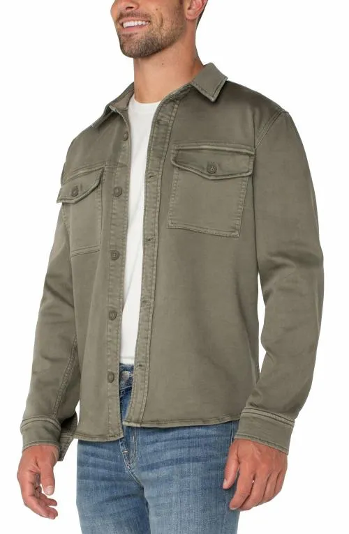 Mens Jackets and Blazers Liverpool Los Angeles Overshirt Pewter Green