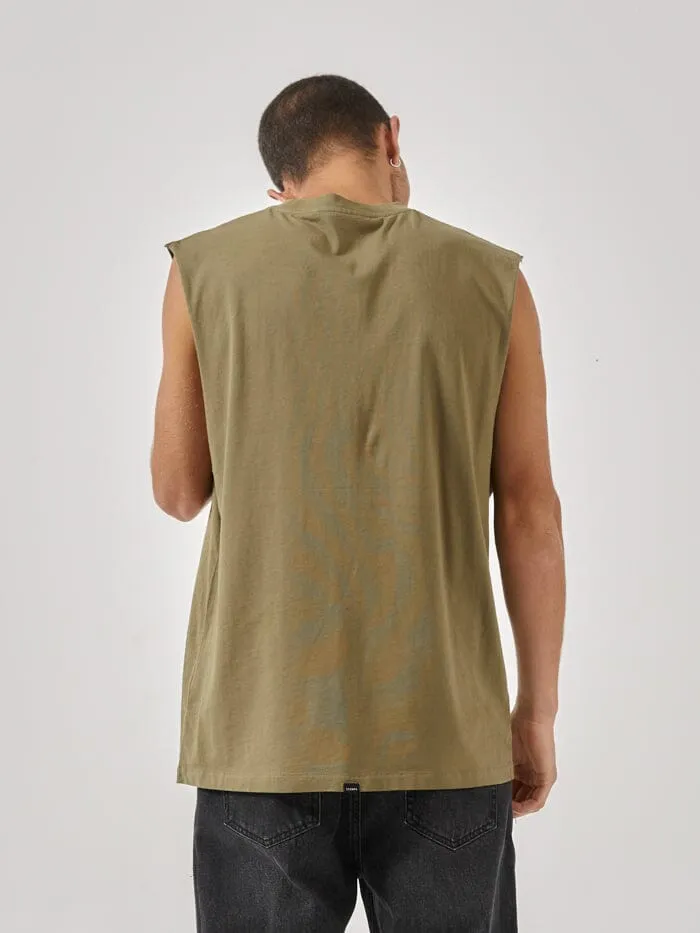 Mens Minimal Merch Fit Muscle Tee Aloe Thrills Tees and Tank Tops