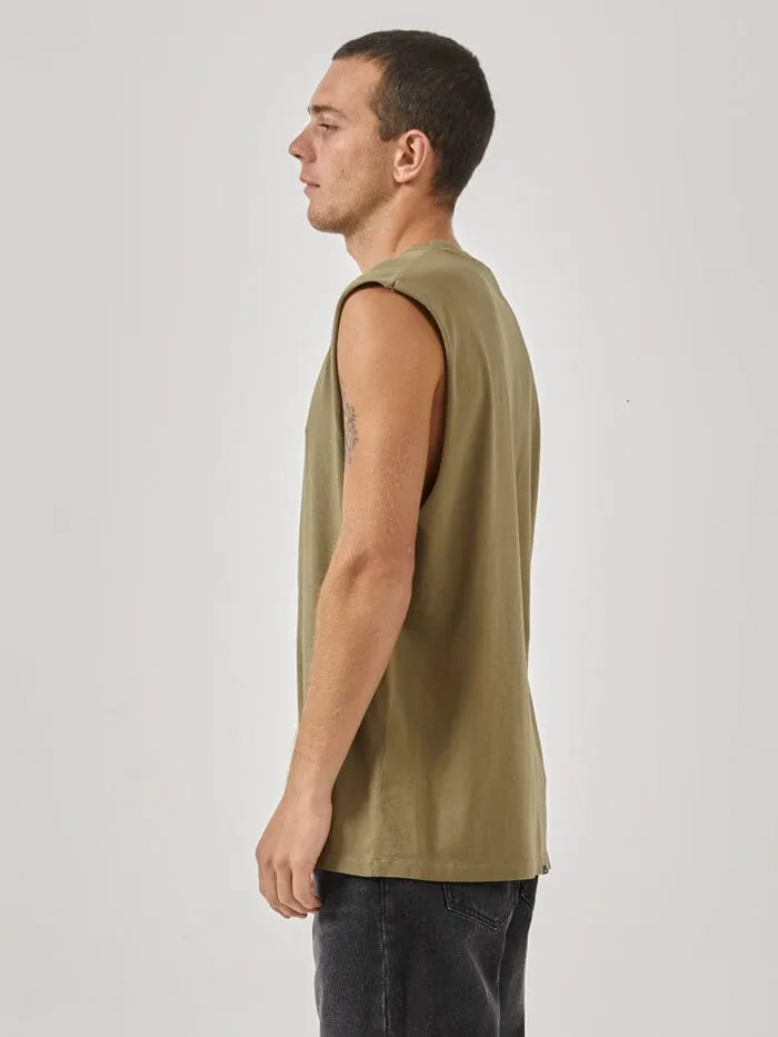 Mens Minimal Merch Fit Muscle Tee Aloe Thrills Tees and Tank Tops