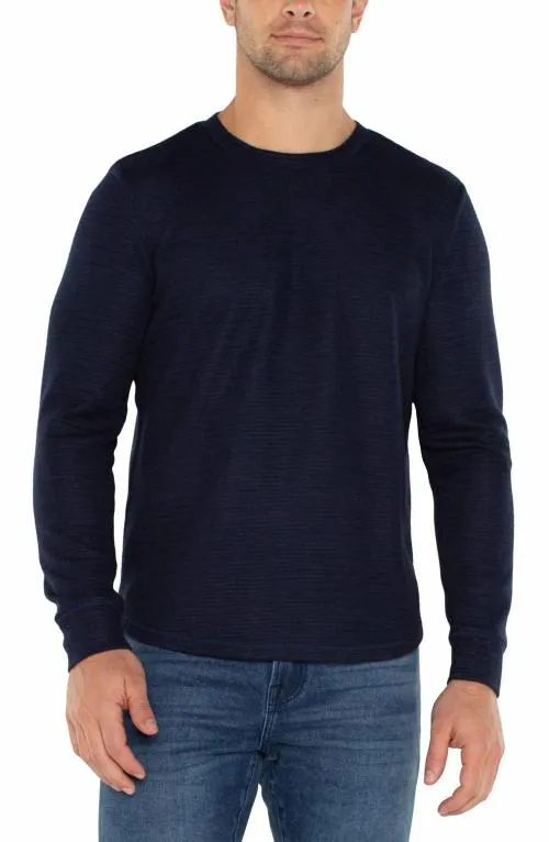 Mens Shirts Liverpool Los Angeles Long Sleeve Crew Neck Navy