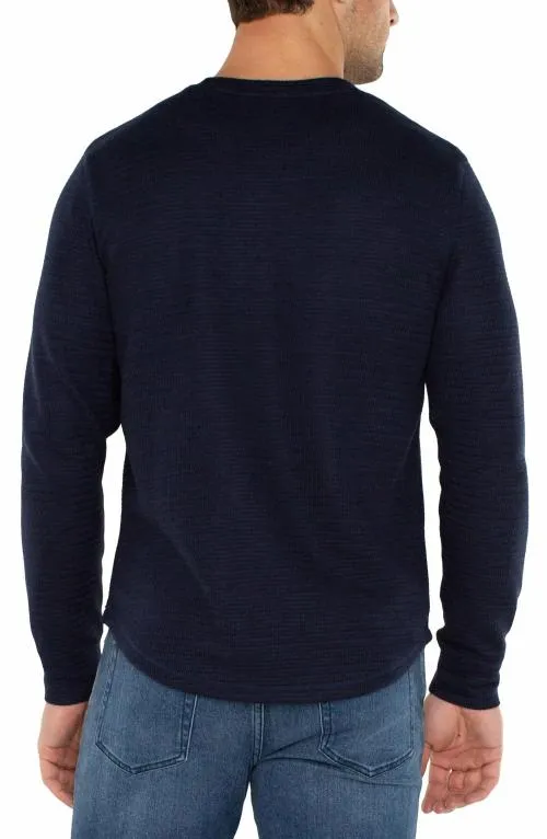 Mens Shirts Liverpool Los Angeles Long Sleeve Crew Neck Navy