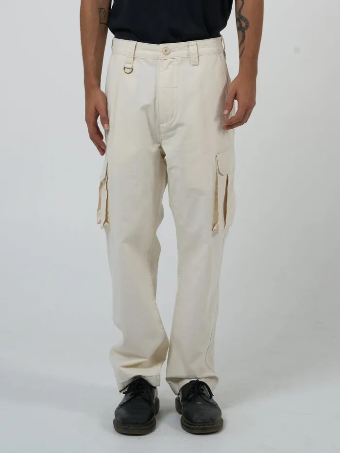 Mens Slacker Union Cargo Pant Heritage White Thrills Pants