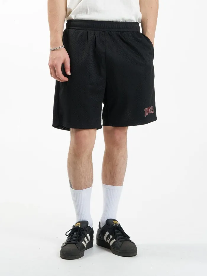 Mens Stand Firm Mesh Short Black Thrills Shorts