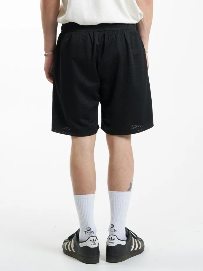 Mens Stand Firm Mesh Short Black Thrills Shorts