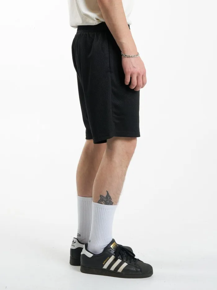 Mens Stand Firm Mesh Short Black Thrills Shorts