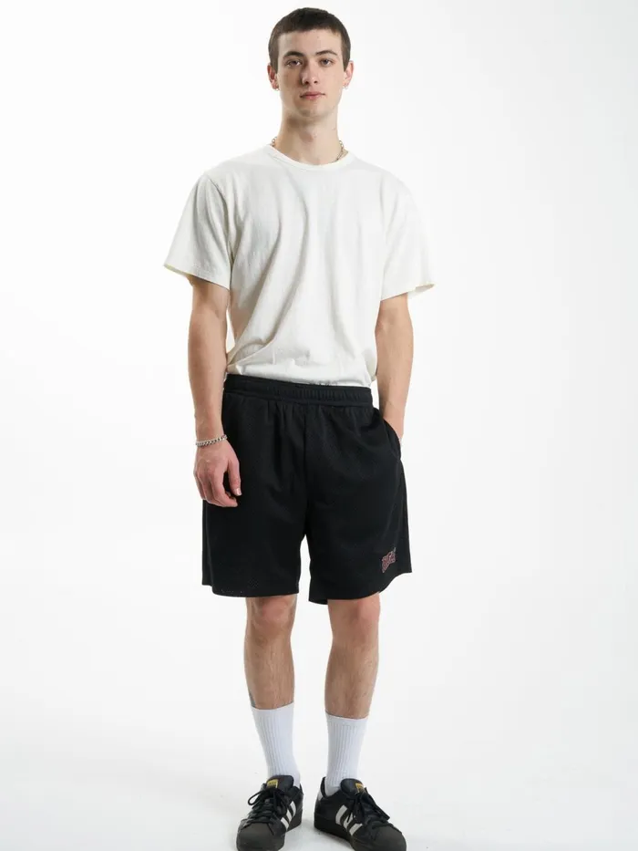 Mens Stand Firm Mesh Short Black Thrills Shorts
