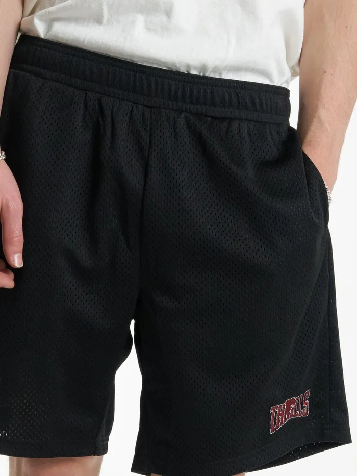 Mens Stand Firm Mesh Short Black Thrills Shorts