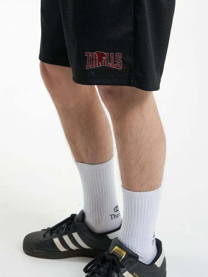 Mens Stand Firm Mesh Short Black Thrills Shorts