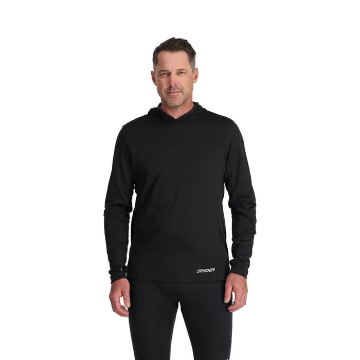 Mens Stretch Charger Hoodie Black Spyder Layers