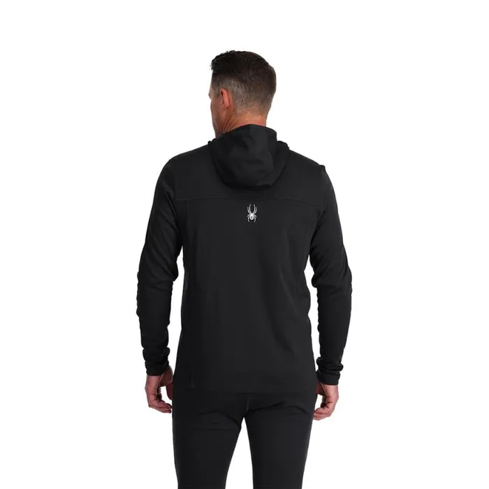 Mens Stretch Charger Hoodie Black Spyder Layers