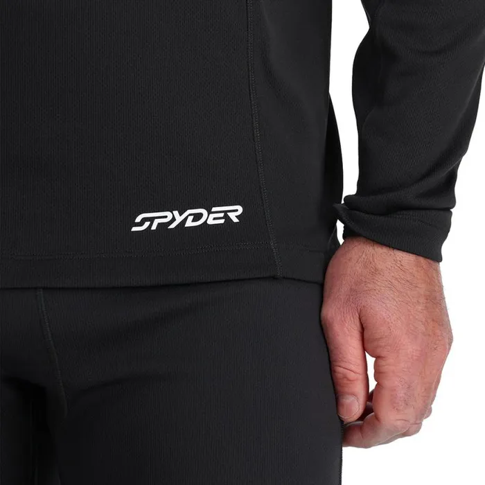 Mens Stretch Charger Hoodie Black Spyder Layers