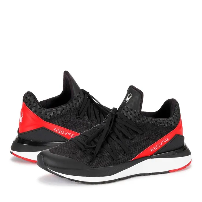 Mens Tempo Blackfiery Red Spyder Sneakers