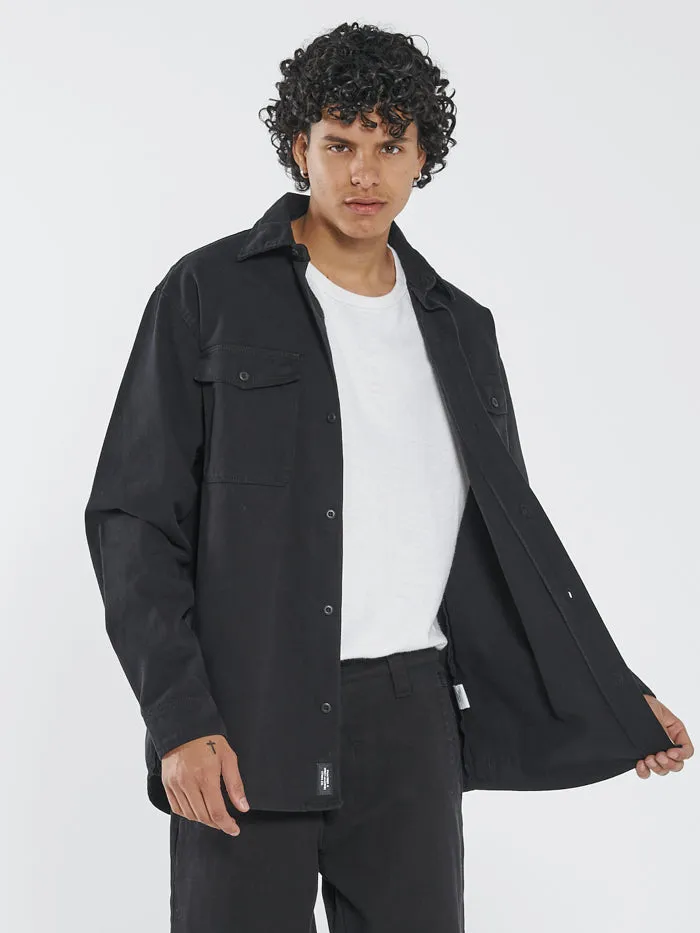 Mens Union Work Shirt Black Thrills Shirts