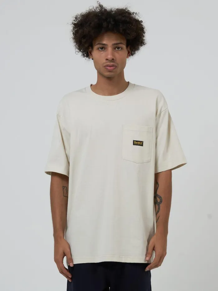 Mens Union Workwear Oversize Fit Pocket Tee Heritage White Thrills Tees and Tank Tops