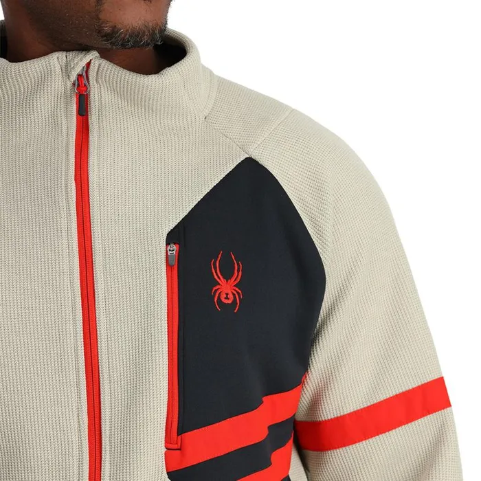 Mens Wengen Bandit Full Zip Sandstorm Spyder Fleece