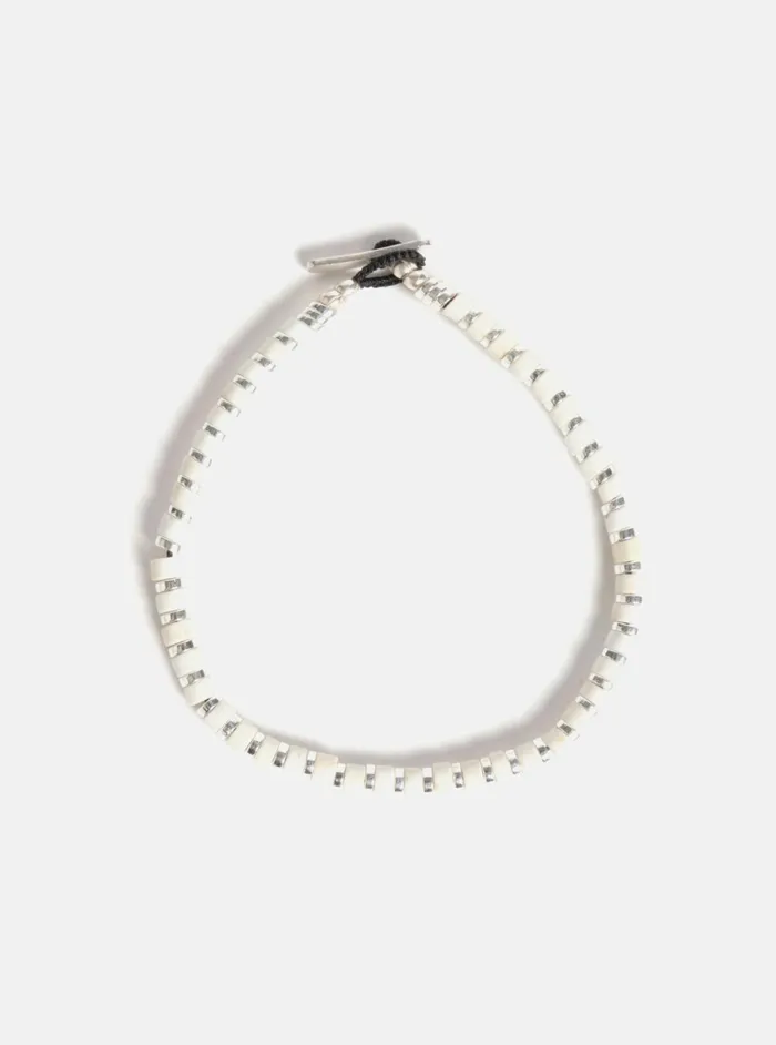 Mikia Heishi Bracelet In MagnesiteHematiteSterling Silver Men Universal Works Jewellery