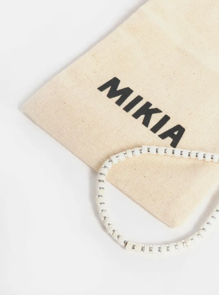 Mikia Heishi Bracelet In MagnesiteHematiteSterling Silver Men Universal Works Jewellery