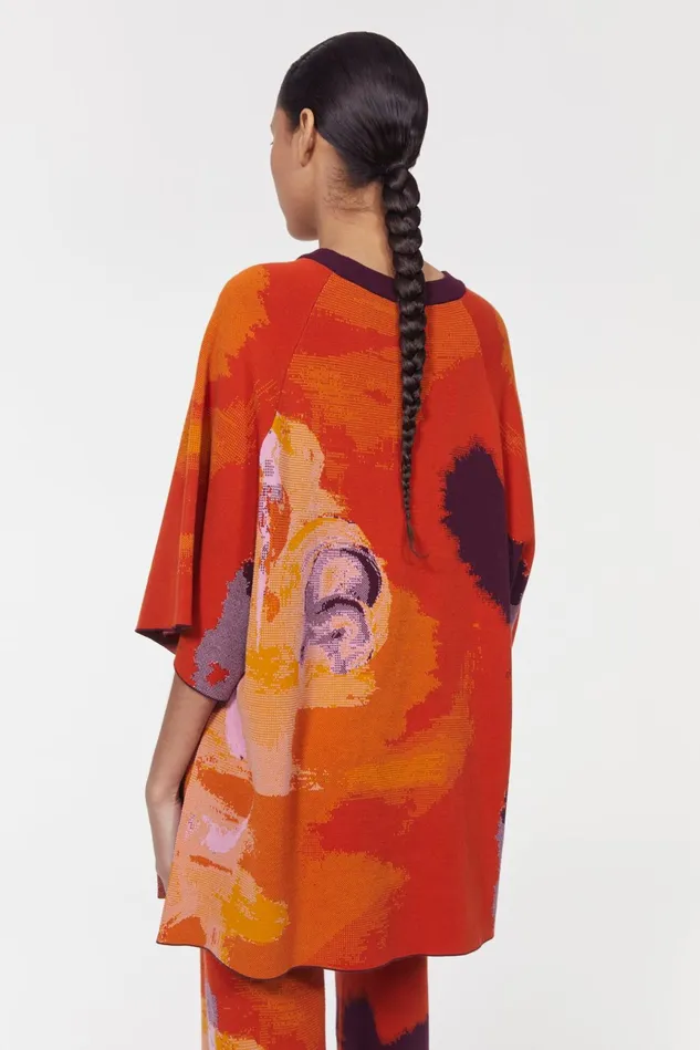 Minju Art Knitted Sweater Flame Multi Women Rodebjer Tops