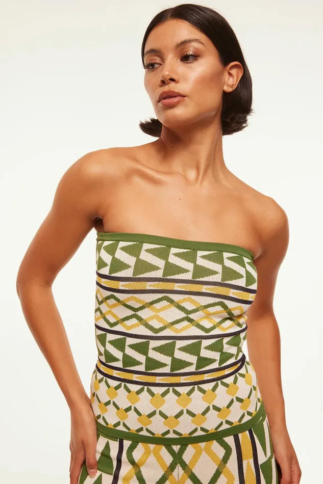 MISA Los Angeles AIDA TOP Limoncello Geo Jacquard Women Tops