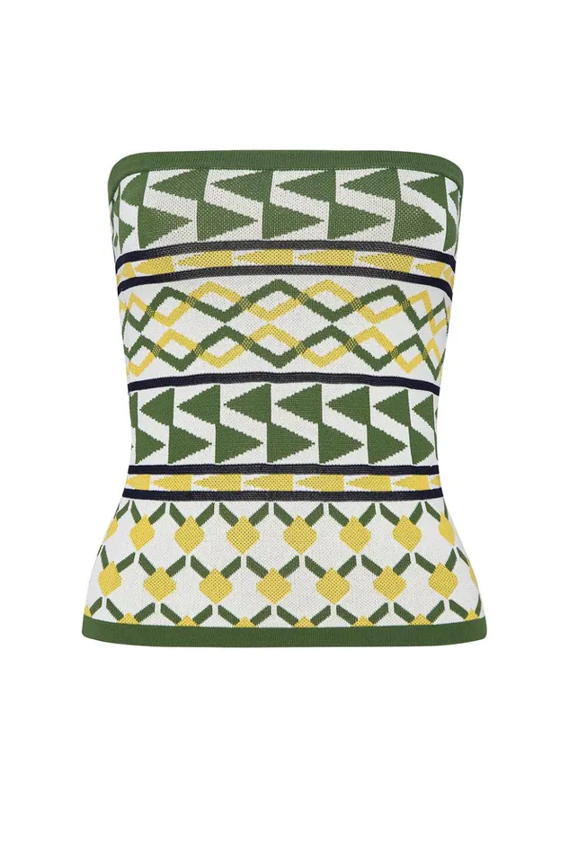 MISA Los Angeles AIDA TOP Limoncello Geo Jacquard Women Tops