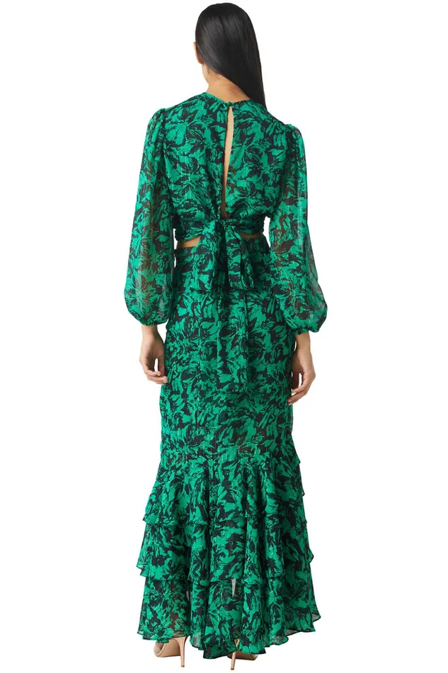 MISA Los Angeles BEATRIZ TOP Emerald Abstract Women Tops