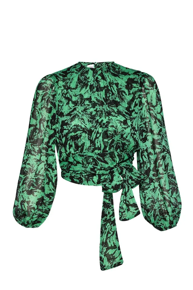 MISA Los Angeles BEATRIZ TOP Emerald Abstract Women Tops