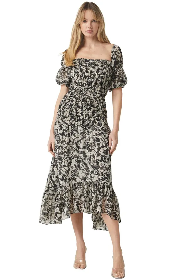 MISA Los Angeles DIYA DRESS Tonal Abstract Women Dresses
