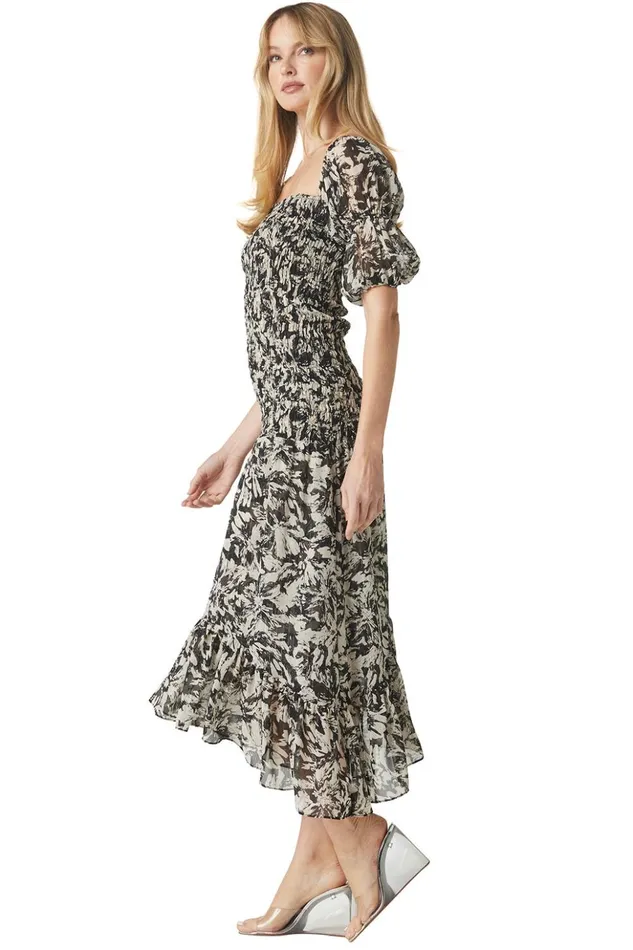 MISA Los Angeles DIYA DRESS Tonal Abstract Women Dresses