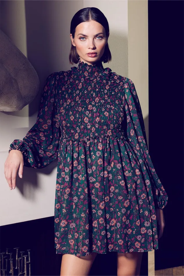 MISA Los Angeles JESSA DRESS Evergreen Blooms Women Dresses
