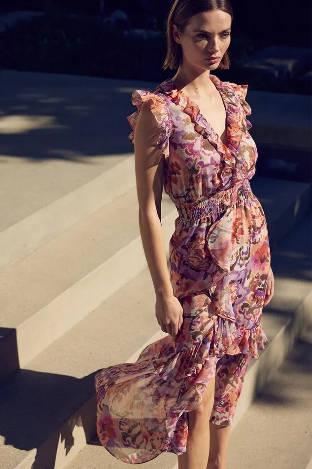 MISA Los Angeles KIDADA DRESS Sunset Blooms Women Dresses