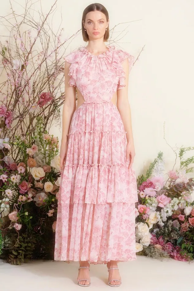 MISA Los Angeles LANA DRESS Pink Verdana Women Dresses