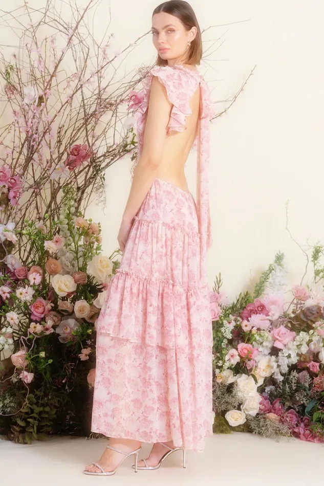 MISA Los Angeles LANA DRESS Pink Verdana Women Dresses