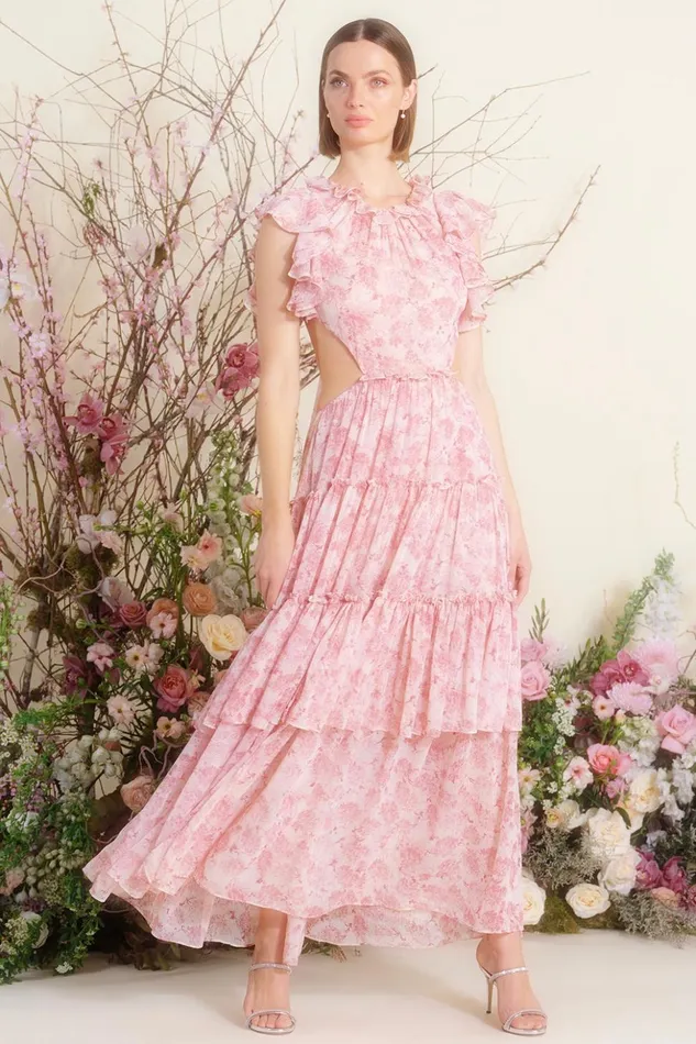 MISA Los Angeles LANA DRESS Pink Verdana Women Dresses