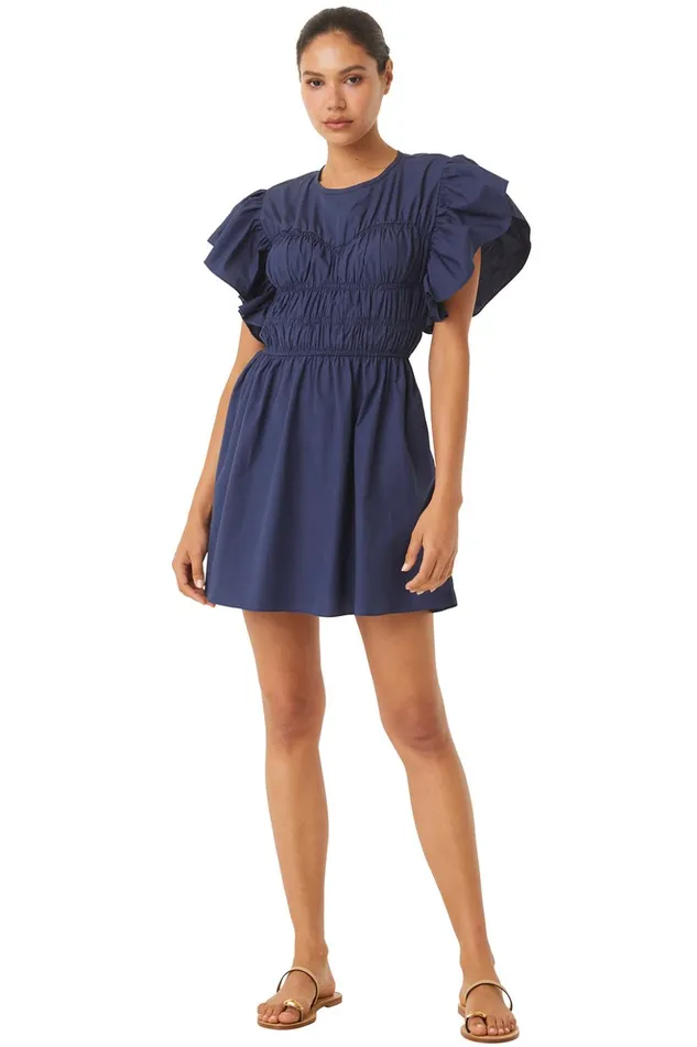 MISA Los Angeles RADHA DRESS Sand Solid Poplin Women Dresses