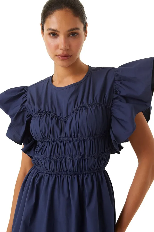 MISA Los Angeles RADHA DRESS Sand Solid Poplin Women Dresses