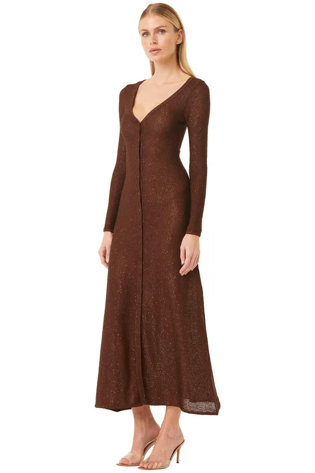 MISA Los Angeles RAFAEL CARDIGAN Chocolate Shimmer Women Dresses