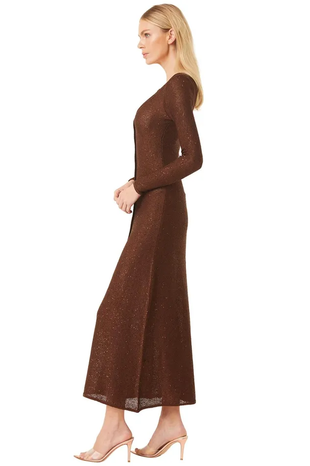 MISA Los Angeles RAFAEL CARDIGAN Chocolate Shimmer Women Dresses