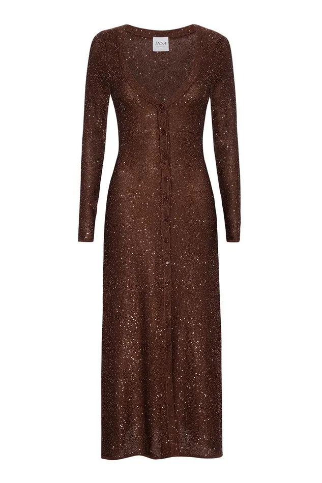 MISA Los Angeles RAFAEL CARDIGAN Chocolate Shimmer Women Dresses