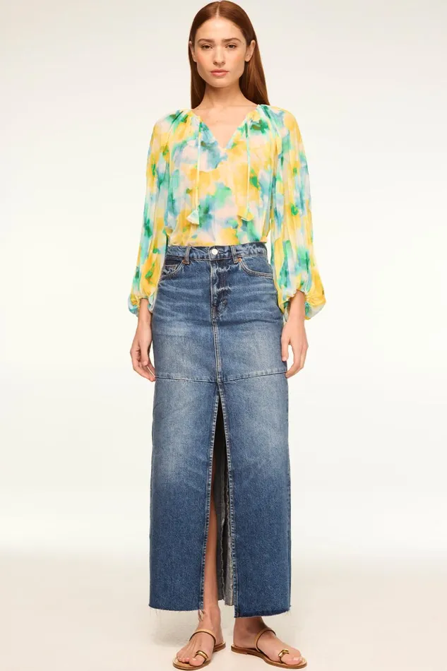 MISA Los Angeles RINA TOP Citron Watercolor Women Tops