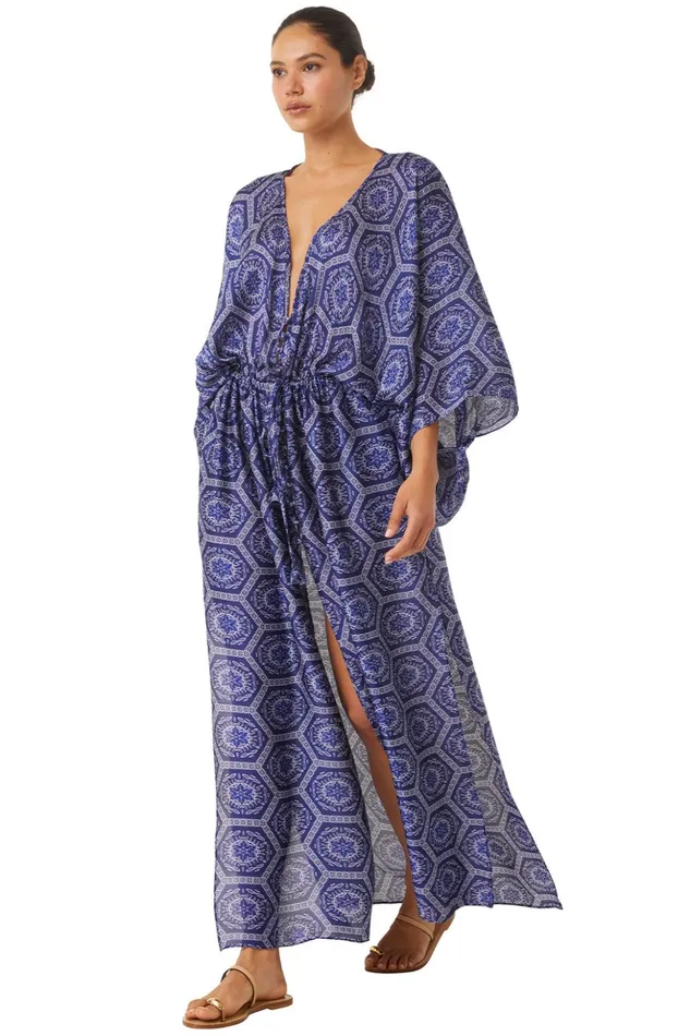 MISA Los Angeles VERUSCHKA ROBE Lapis Tile Women Dresses