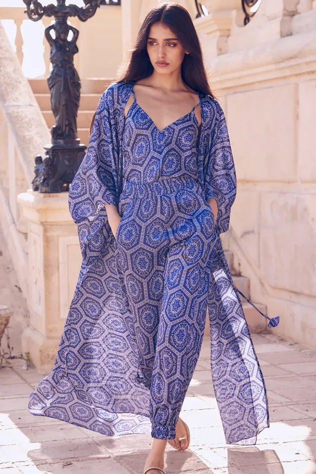 MISA Los Angeles VERUSCHKA ROBE Lapis Tile Women Dresses