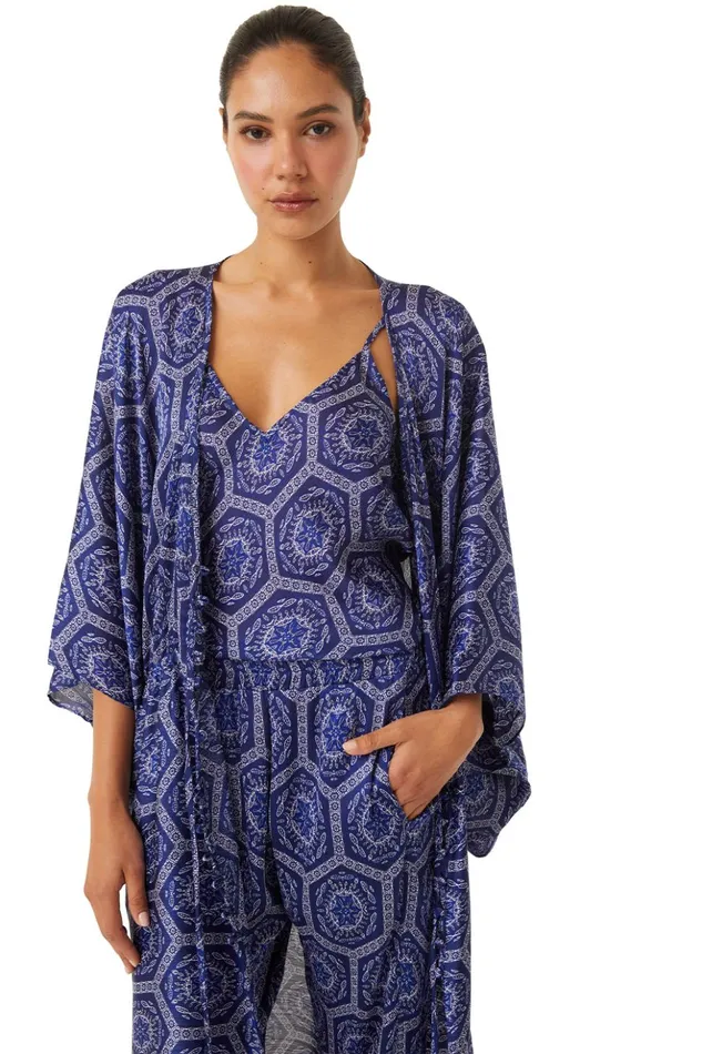 MISA Los Angeles VERUSCHKA ROBE Lapis Tile Women Dresses